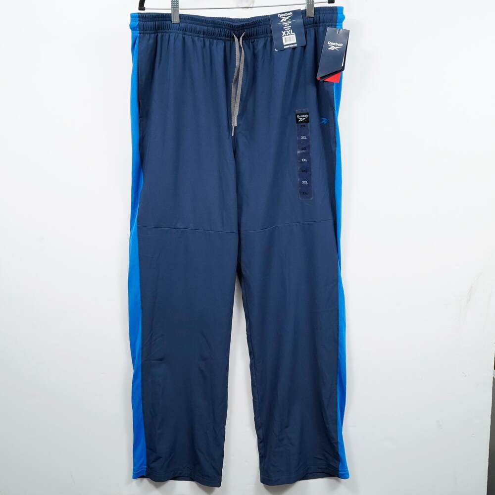 Reebok Training Essentials Pants Mens XXL Navy Blue Stripe Drawstring  NWT